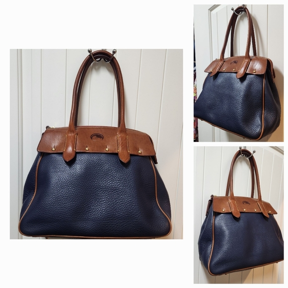 DOONEY & BOURKE Pebble Grain and Vachetta Leather Large Satchel EUC - Picture 1 of 14